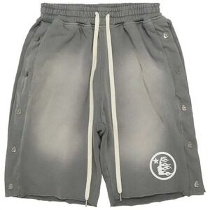 HELLSTAR Snap Button Side Gray Track Shorts Mens Size Medium New With Tags